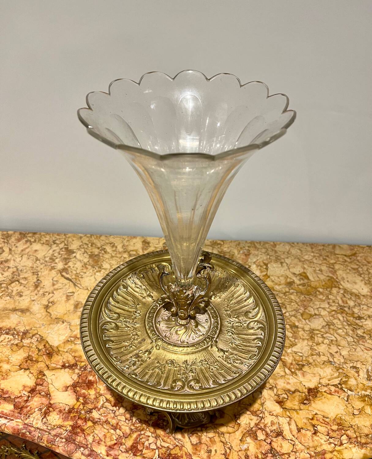 Bronze and crystal centerpiece