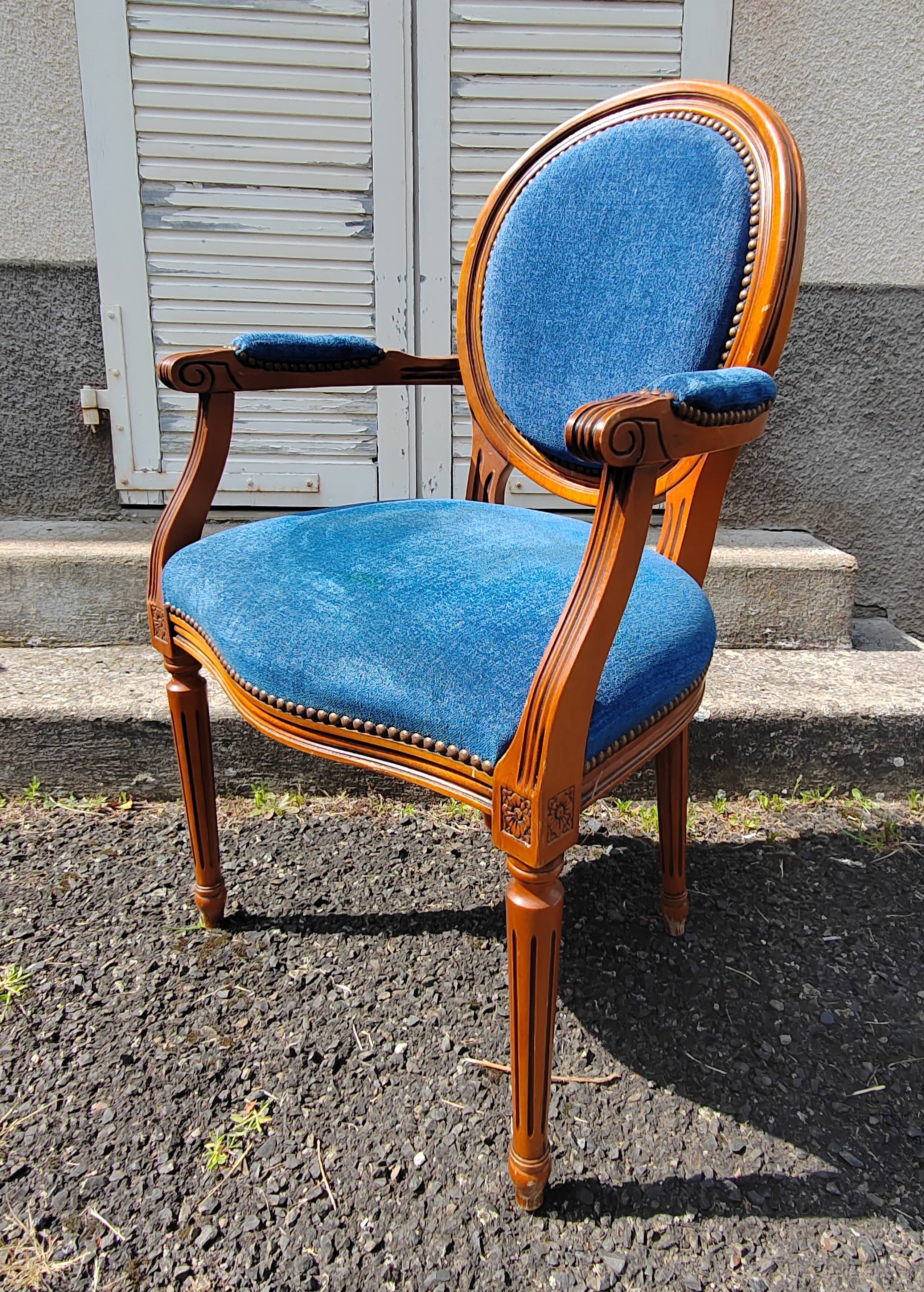 Pair of colorful medallion armchairs