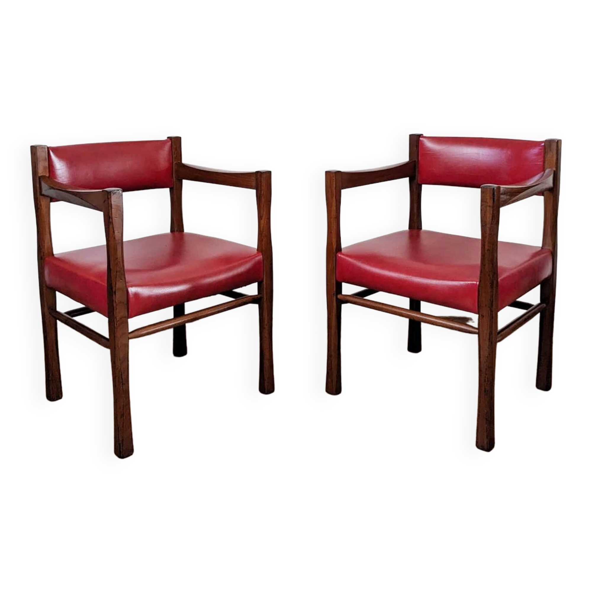 Set of two vintage bridge armchairs