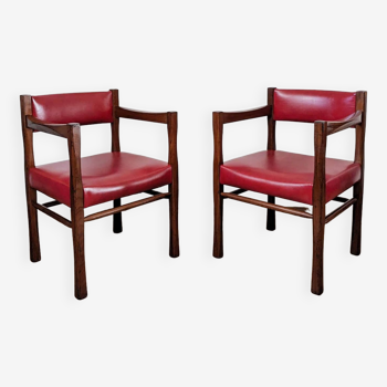 Set of two vintage bridge armchairs
