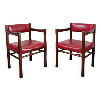 Lot de deux fauteuils de bridge vintage