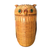Wicker basket shape owl design 70s