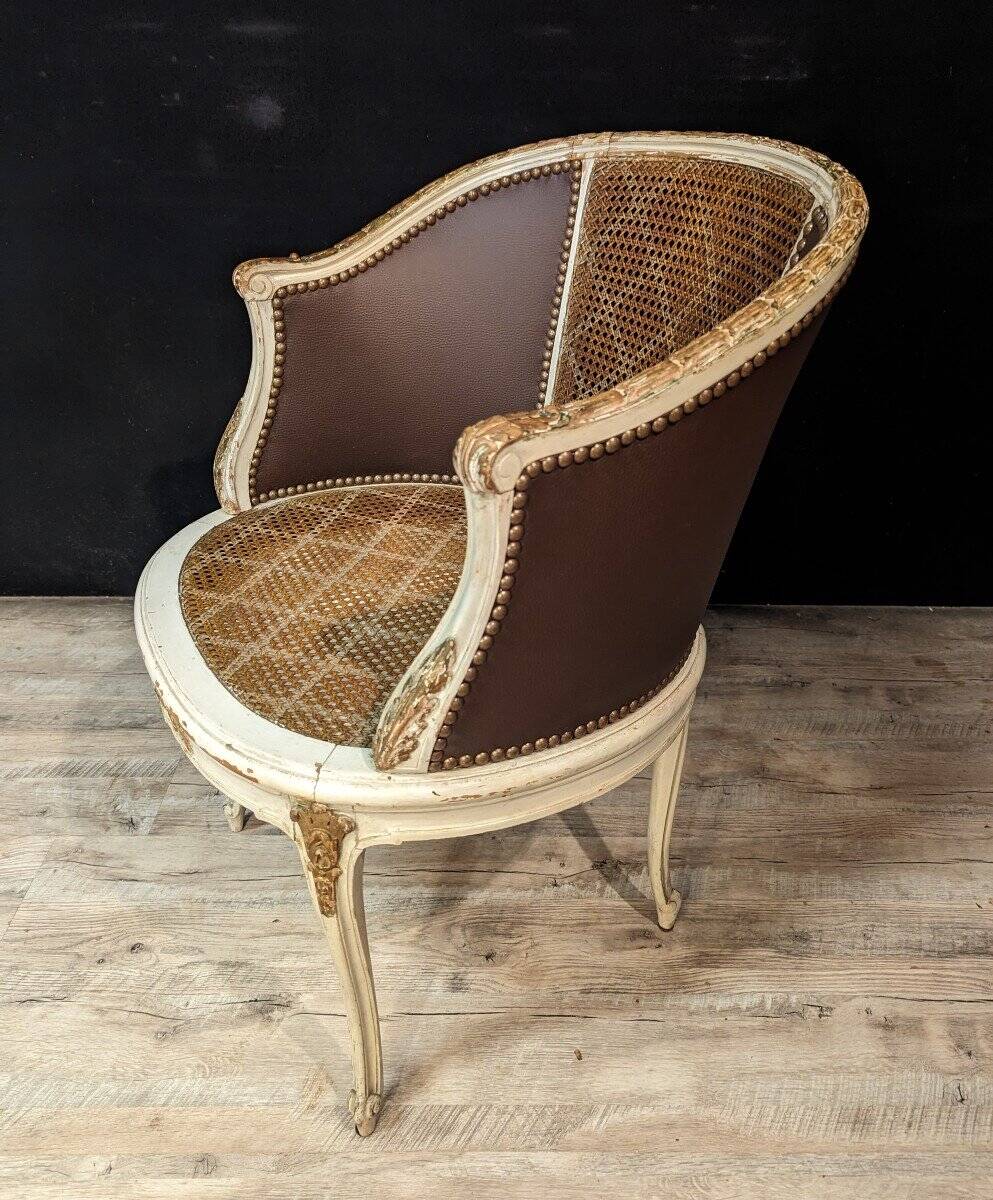Louis XVI style office chair in lacquered wood