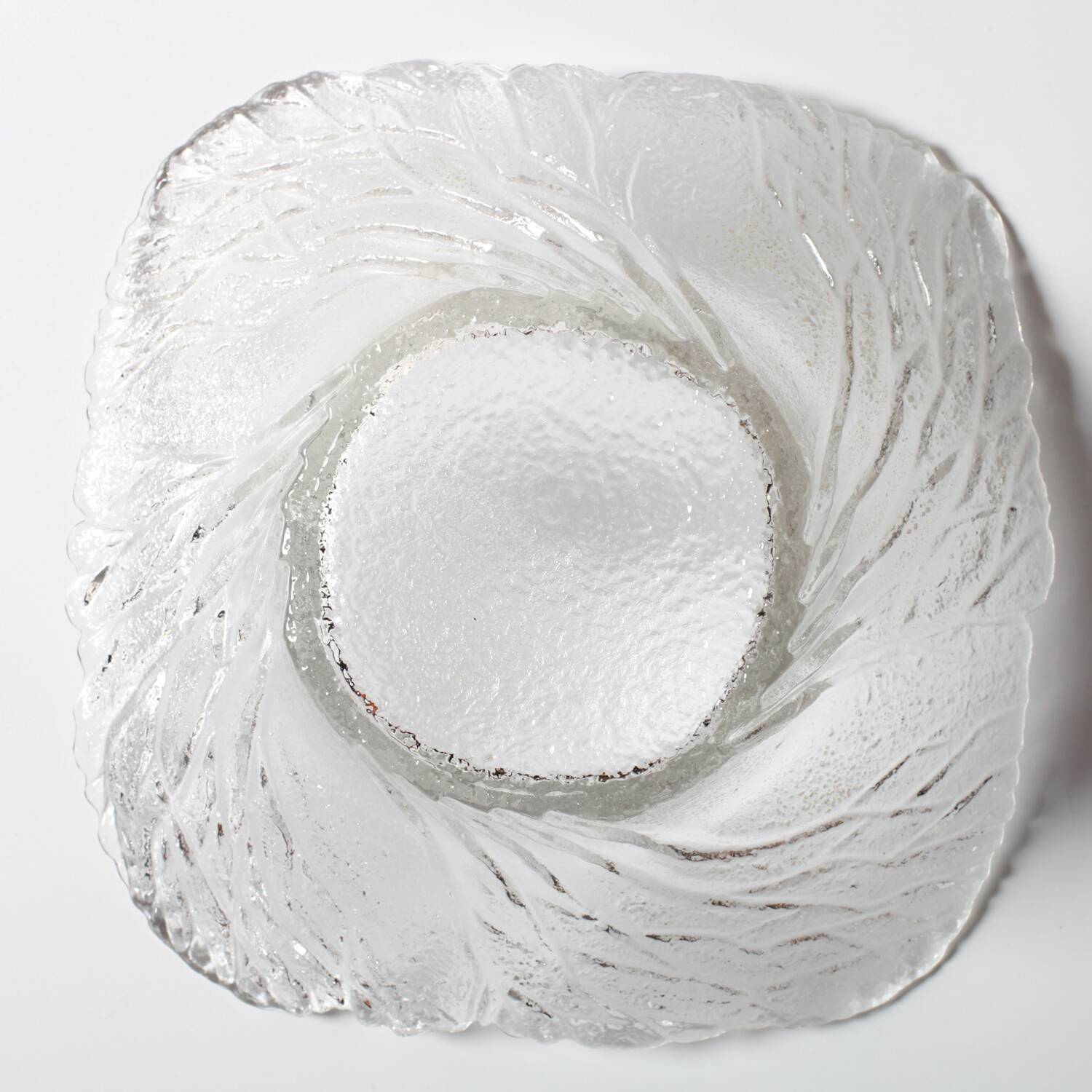 Mid-Century Finnish Glass Bowl: Lasisepät Mäntsälä 'Forest' Design / 1970s
