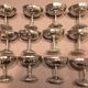 Set of 12 dessert cups, stainless steel, tulip feet.