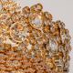 Chandelier in gilded brass and crystal glass inlaid by Palwa, Germany, 1970s.