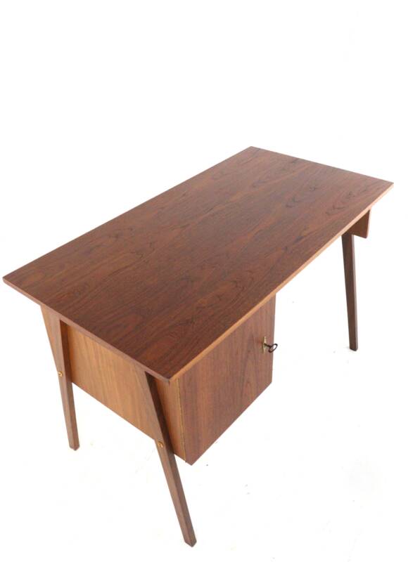 Bureau en teck du milieu du siècle « Hellendoorn » - design vintage hollandais