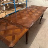 Large extendable dining table in Louis XV style – marquetry