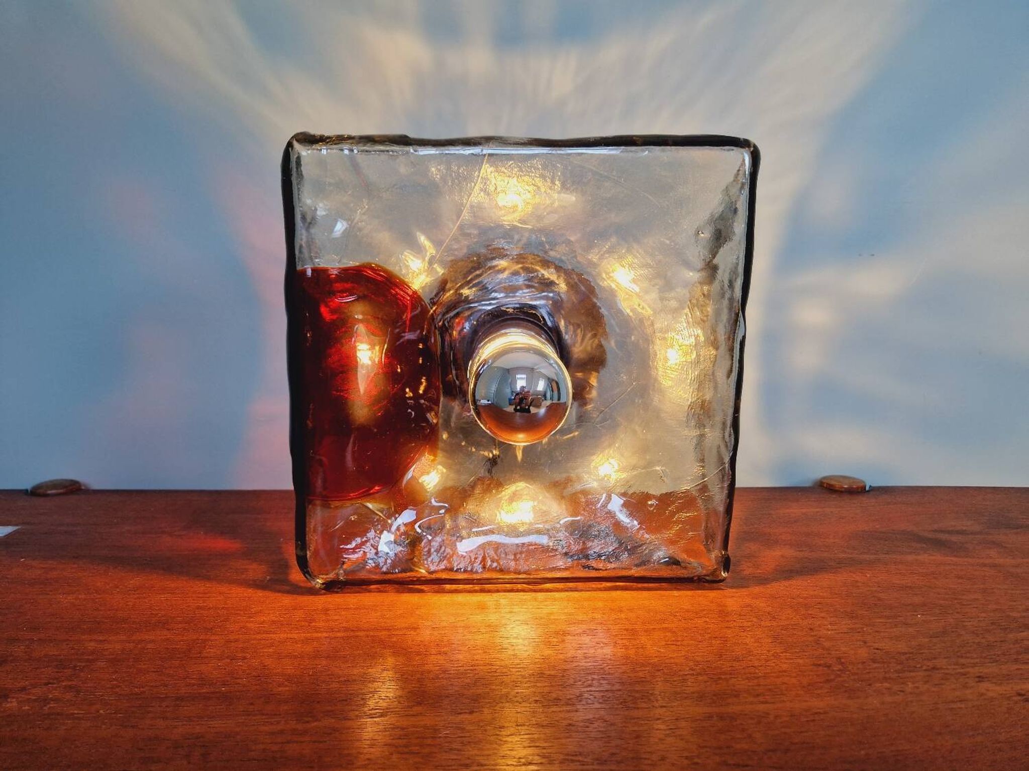 Mazzega Murano glass ceiling light, Italian design, 1960s