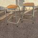 Duo gray industrial stools