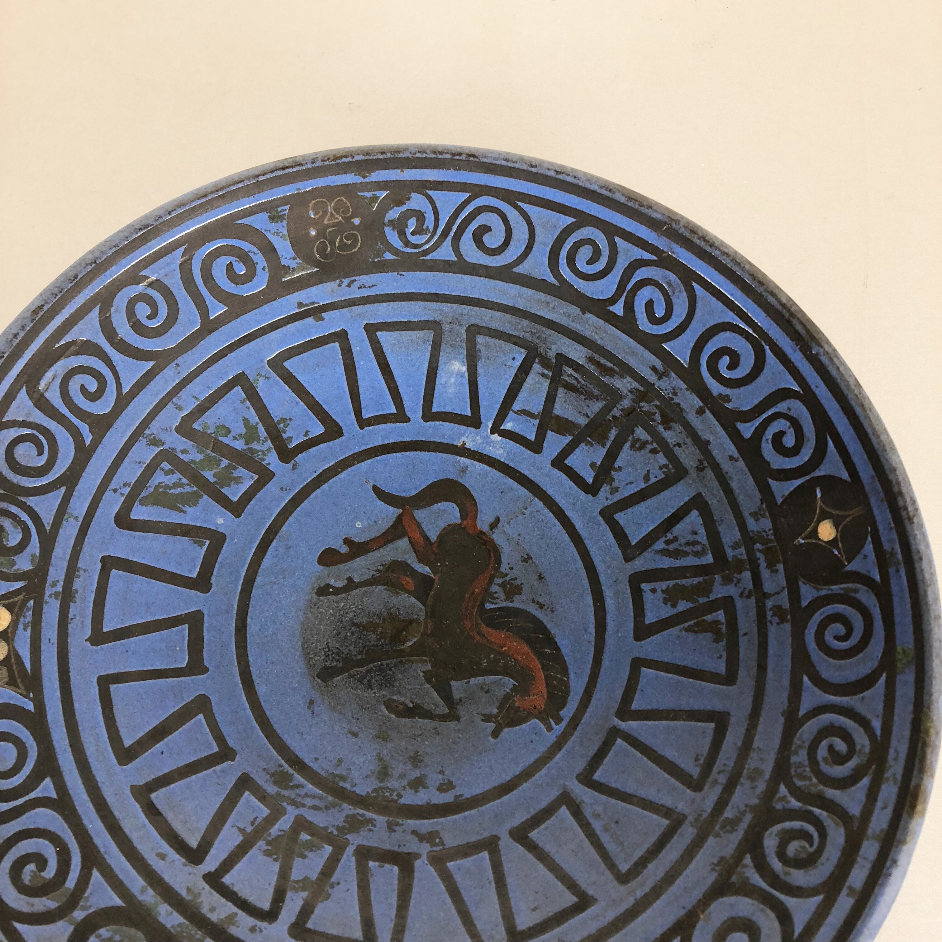 Ceramic pottery shell plate "pergamon" Hans Welling for Ceramano, Germany, 1960s