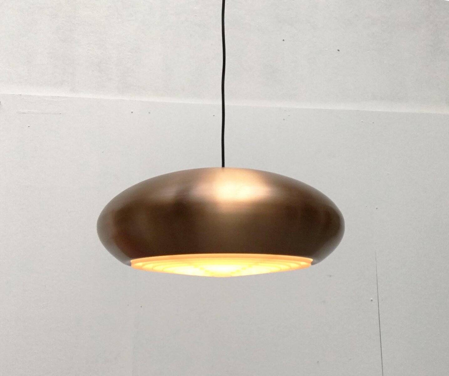Large suspended copper lamp from mid-century Germany by Goldkant Leuchten.