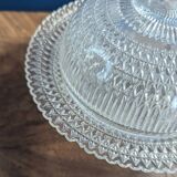 Bonbonnière Ancienne en Verre Soufflé Cloche à Fromage Beurrier 17,5cm
