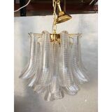 Italian Contemporary Mazzega Style Murano Glass “Saddle” Sputnik Chandelier