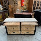 Old workshop furniture with 6 drawers.