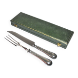 Silver-plated metal knife and fork service cutlery with medallion Fr. SPRENGER STRASBOURG 1900