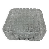 Square molded glass ceiling light with relief