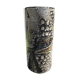 Artisan vase enamel beige brown abstract pattern