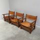 Ensemble de fauteuils brutalistes espagnols, années 1960.