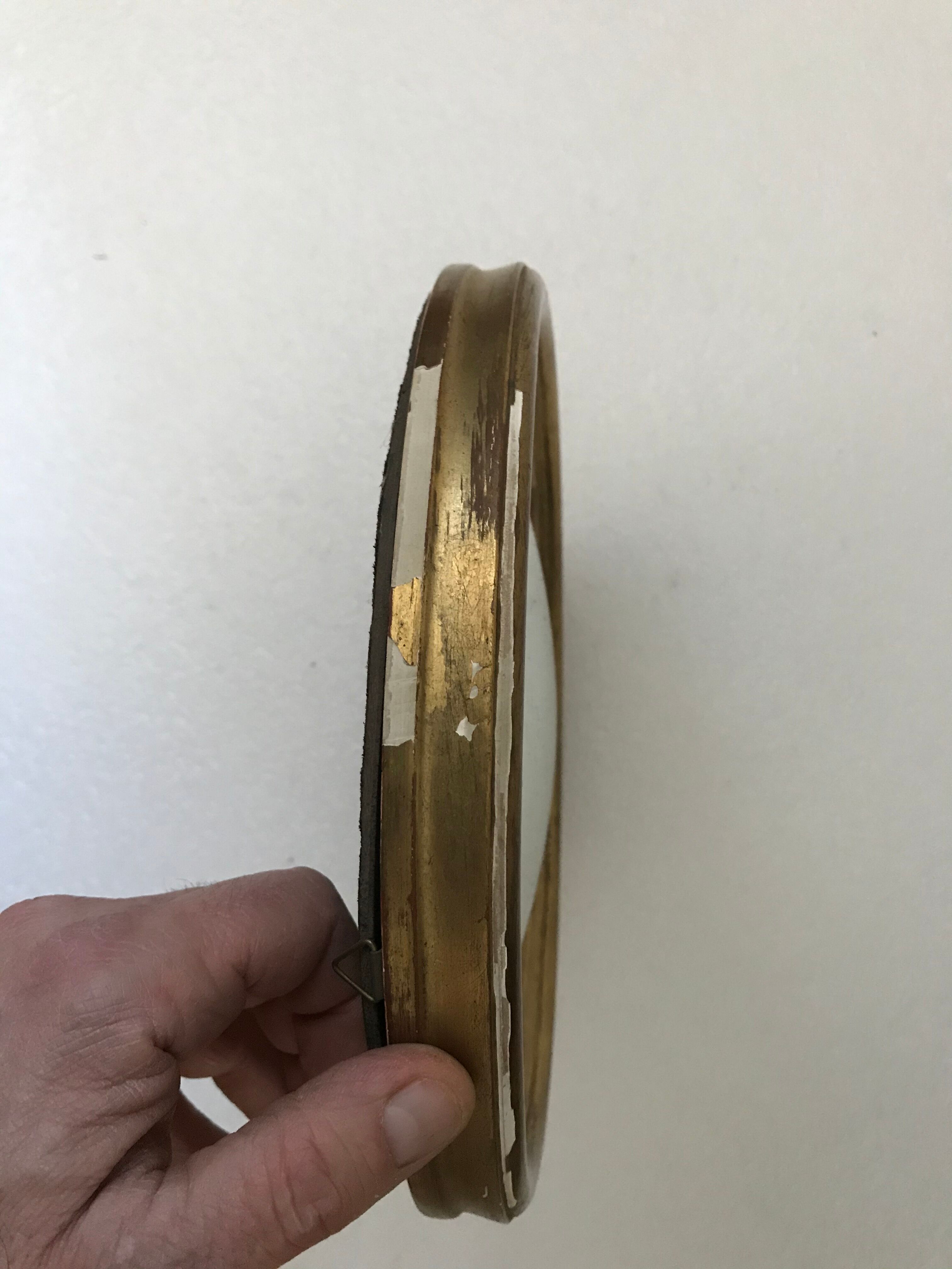 Old golden witch mirror - 26cm