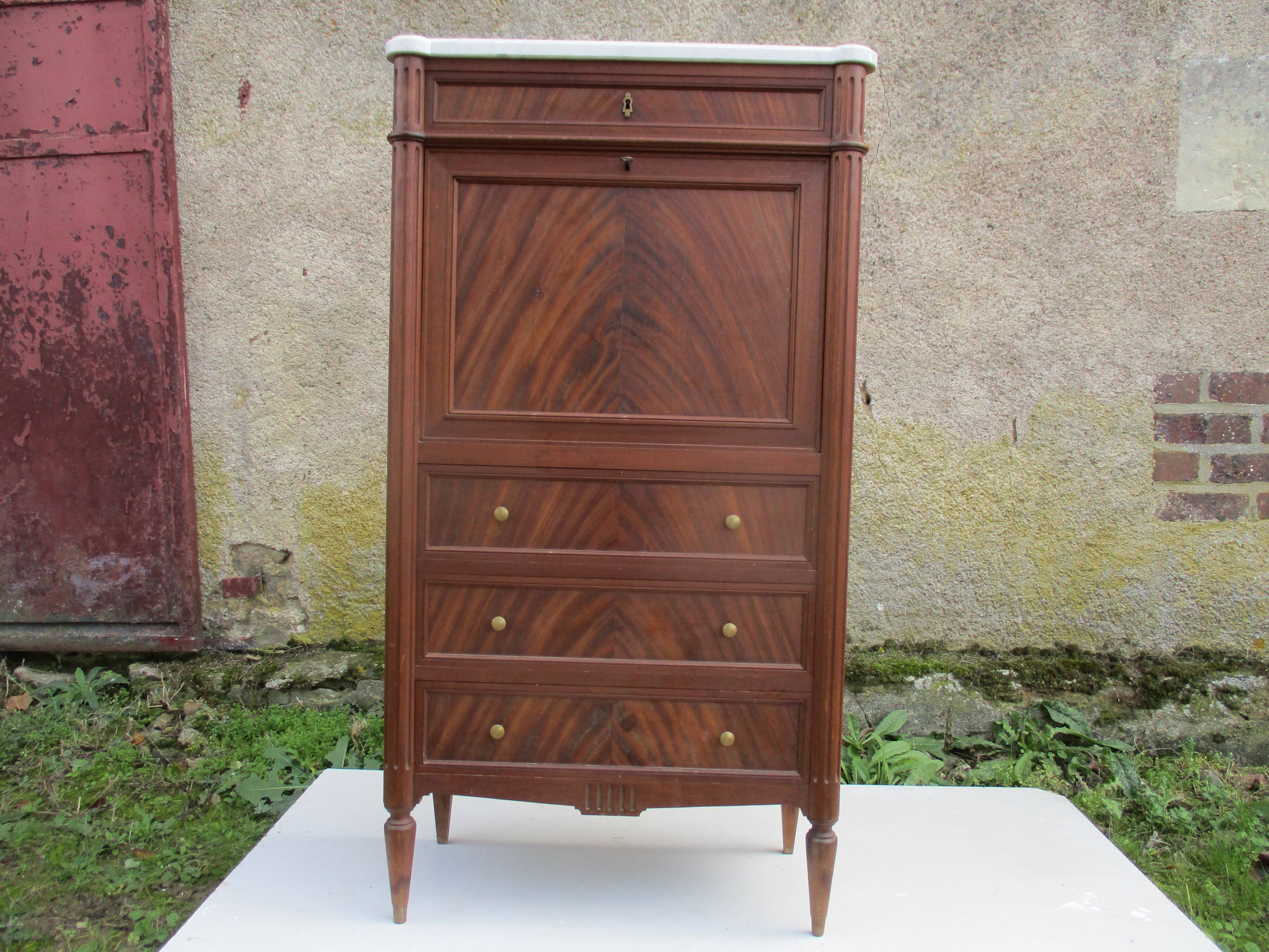 Louis XVI style secretary in mahogany, 19th century