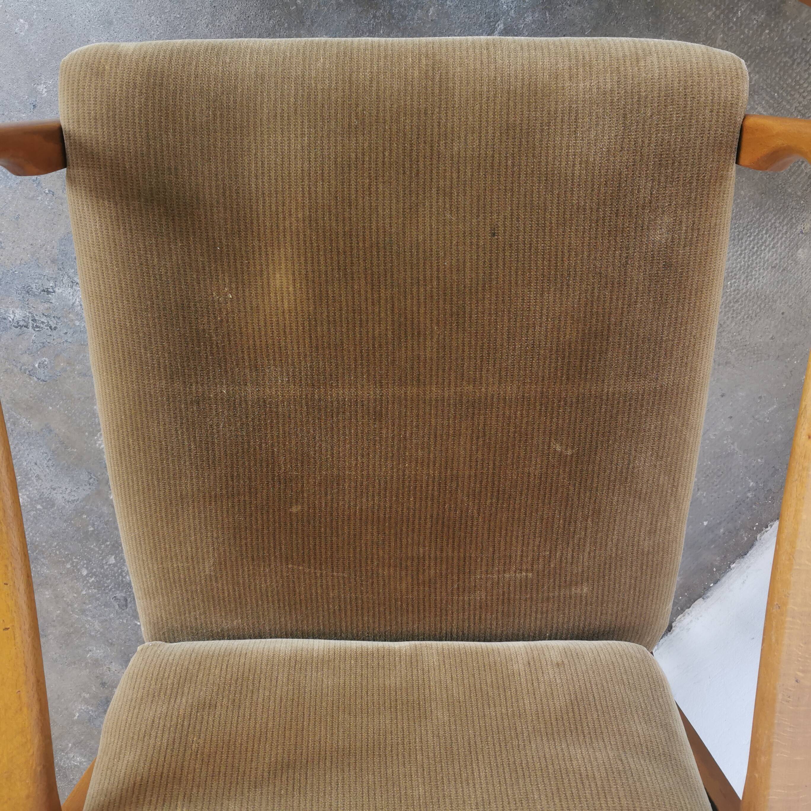 Paire de fauteuils vintage bois et velours