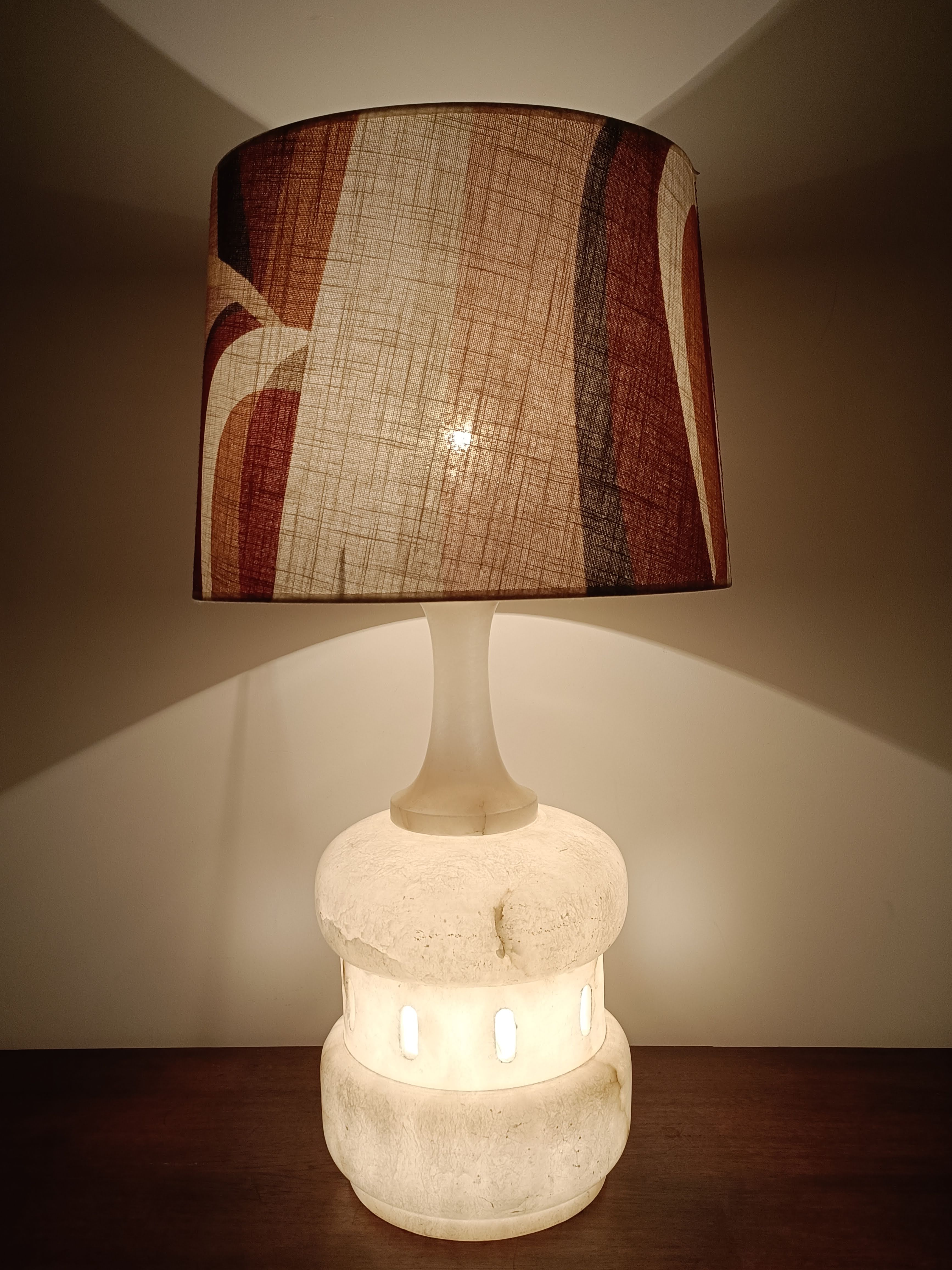 Vintage lamp from 1970 in alabaster - Italian lampshade