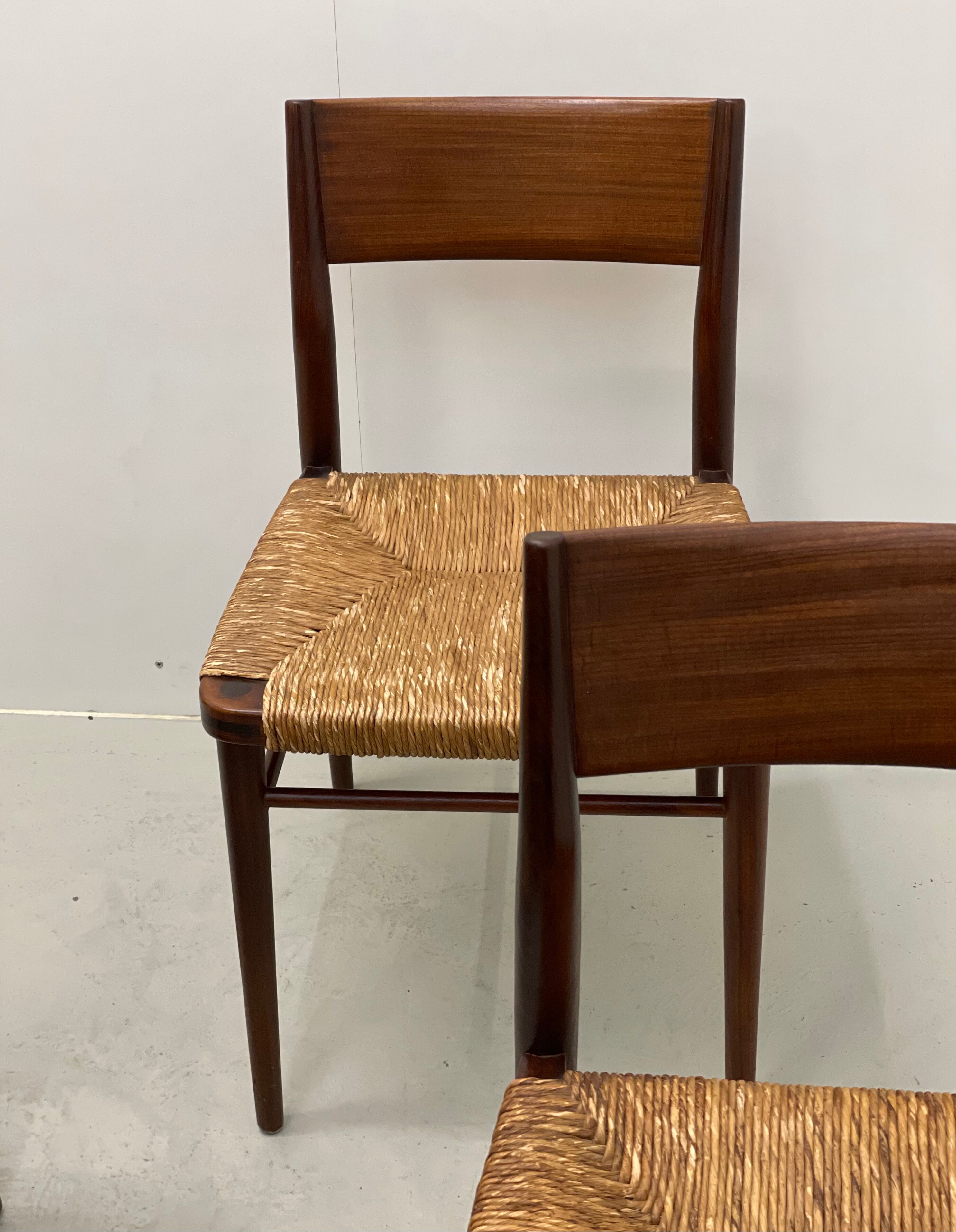 4x MidCentury Papercord Chairs by Hartmut Lohmeyer for Wilkhahn