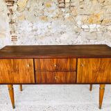 Vintage low row in flame walnut, by G N B , Circa 60