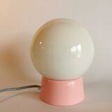 Vintage white opaline living room bedside desk lamp "Malabar"