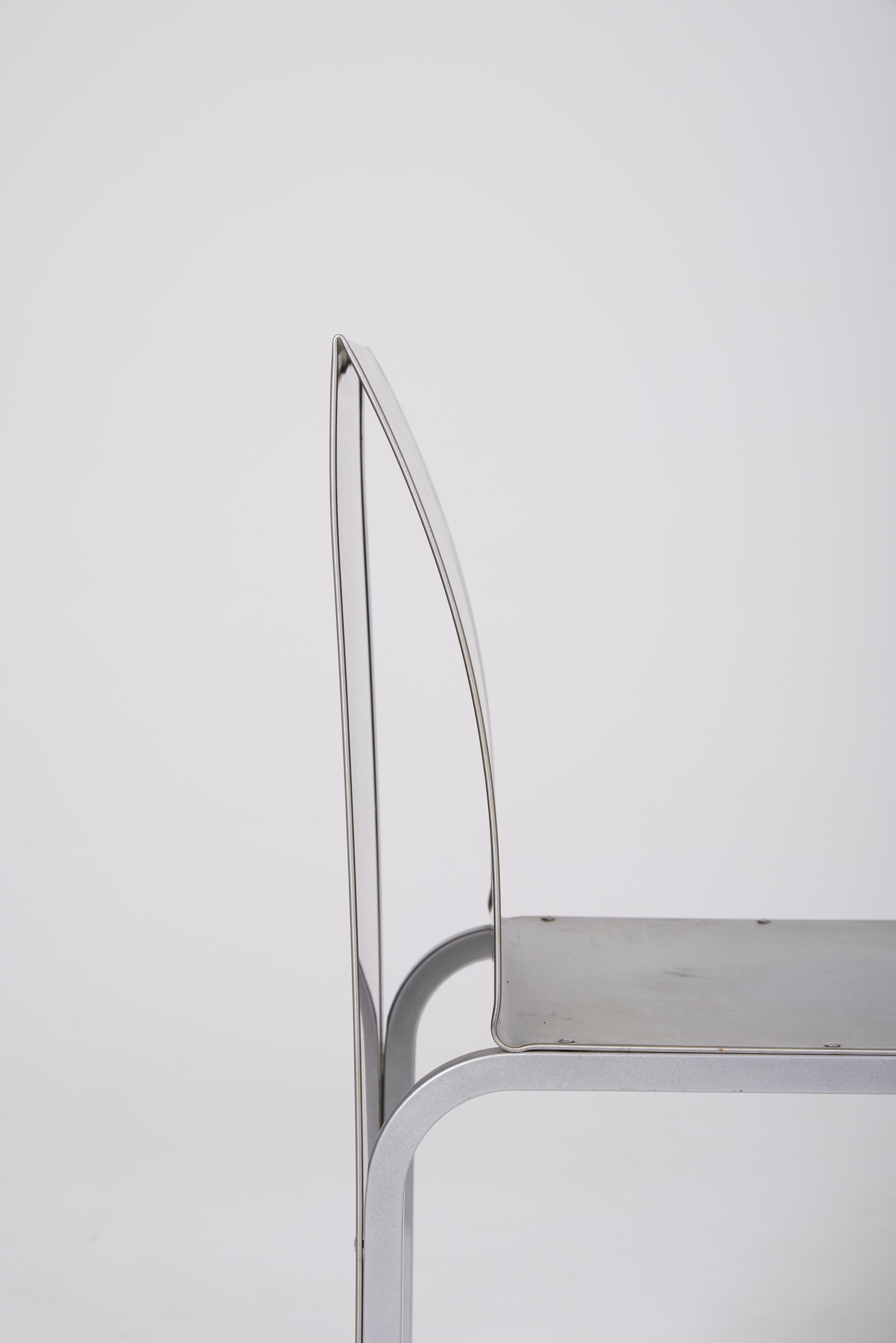 Ensemble de chaises en aluminium, Belgique 1980s