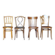 Lot de 4 chaises bistrot, assises bois 1925