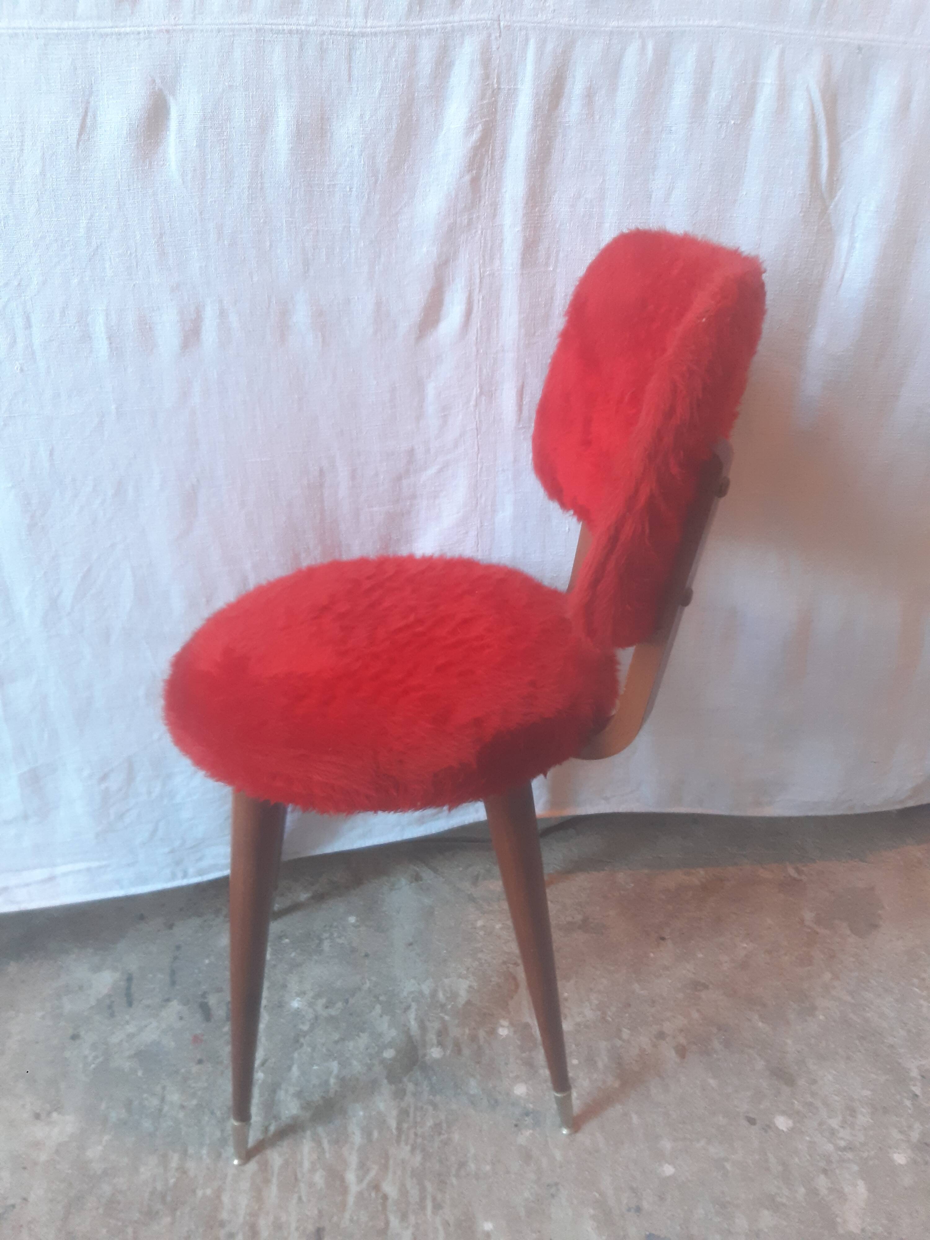 Plush chairs with compass legs