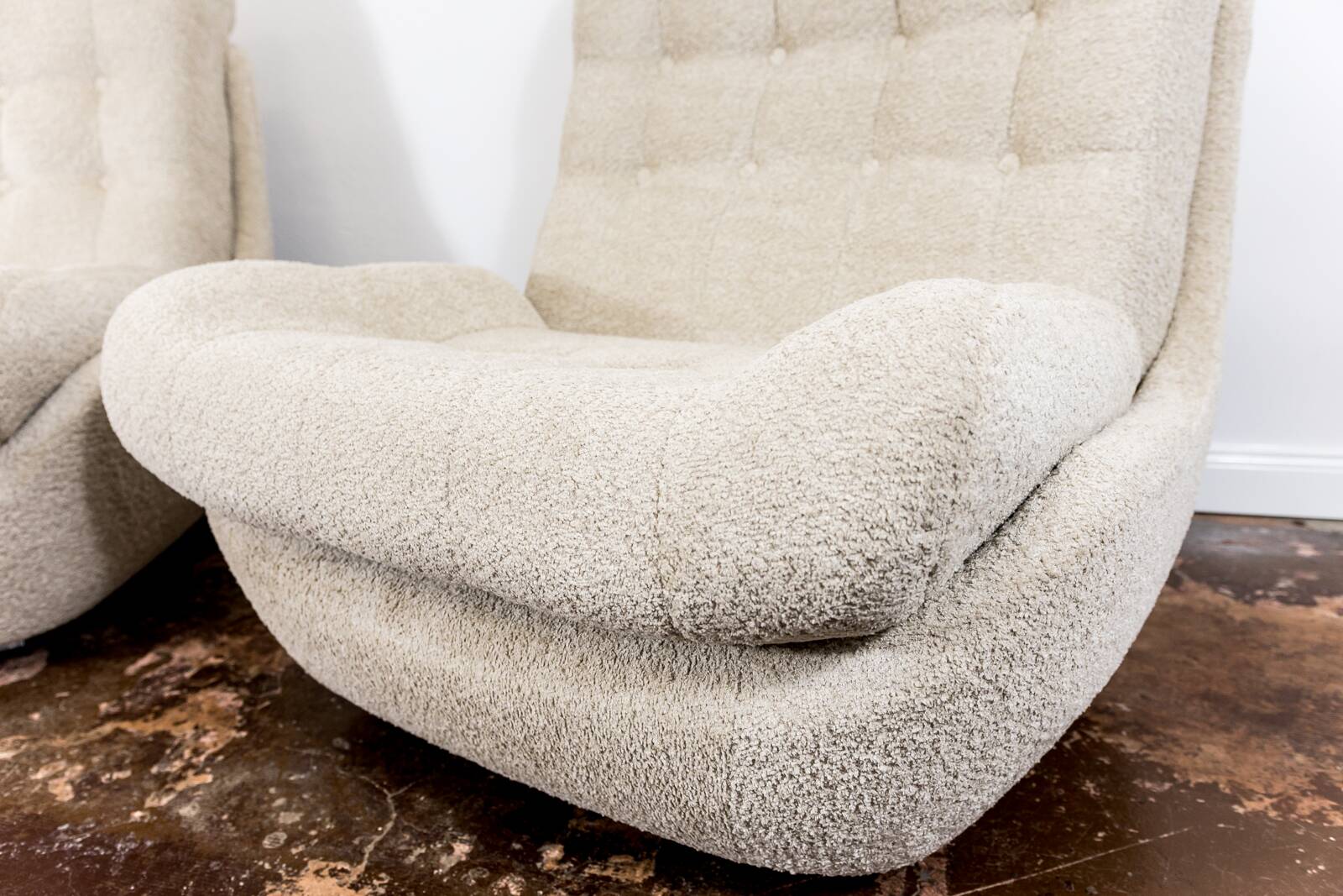 Customizable Space Age Living Room Set Atlantis in Beige Boucle 1970's, Czechoslovakia