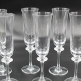 6 champagne flutes Saumur model crystal Daum France H = 21.5 cm