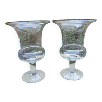 Pair of Medici glass vases