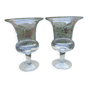 Pair of Medici glass vases