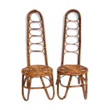 Two Dirk Van Sliedregt rattan chairs,1950s