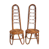 Two Dirk Van Sliedregt rattan chairs,1950s