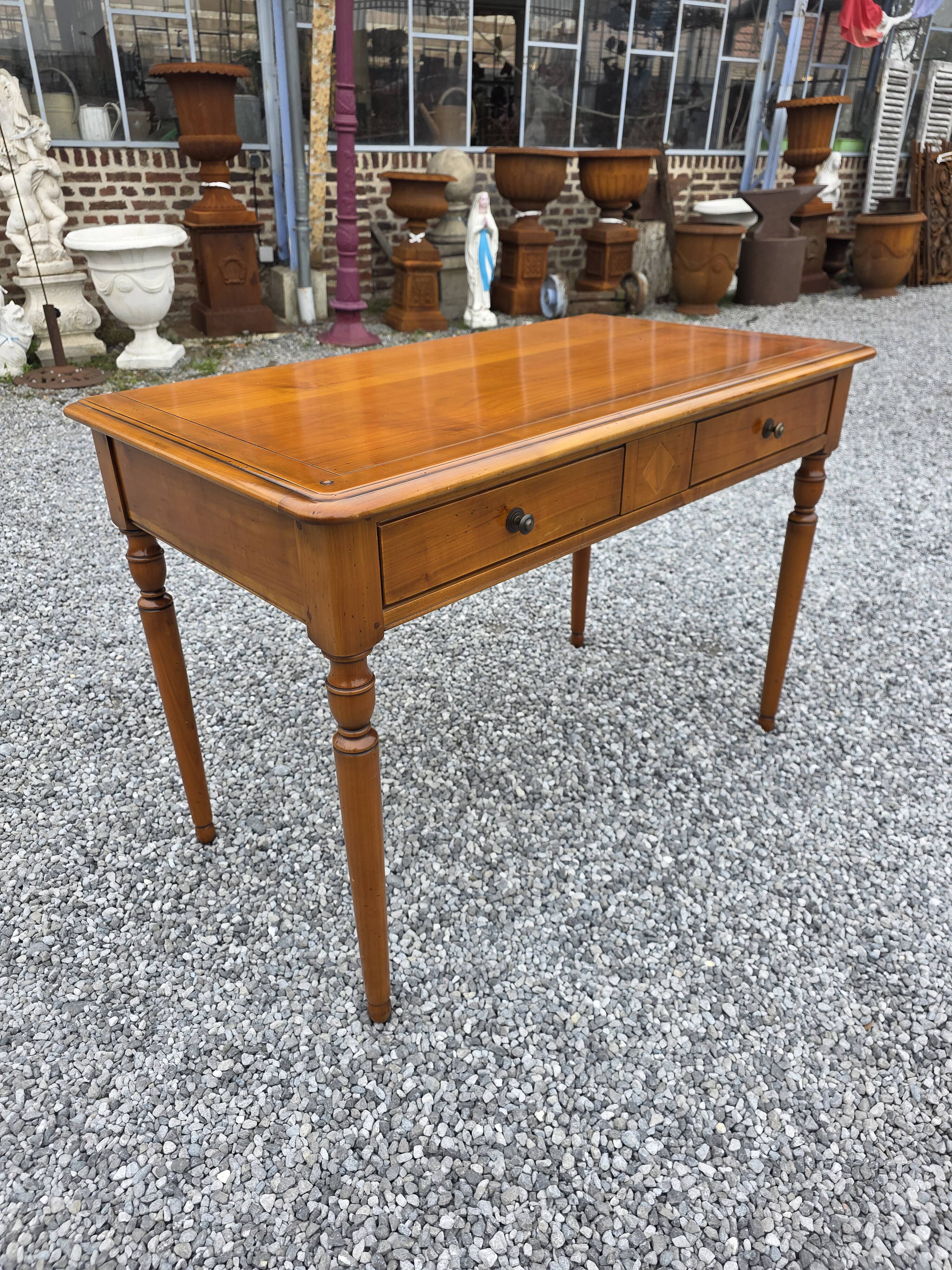 Mid-20th century solid cherry wood desk