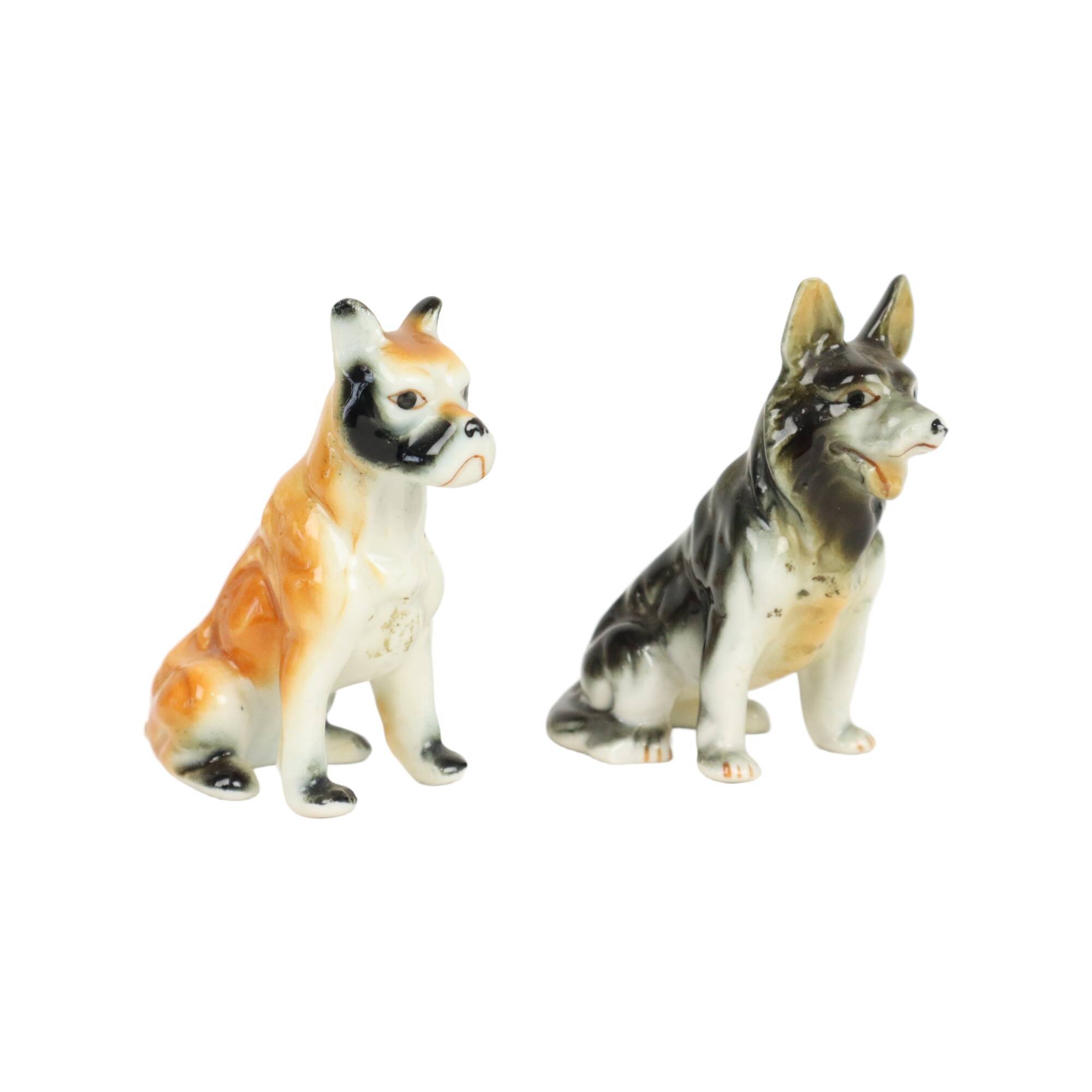 Vintage Set of 5 Dog Porcelain Figurines Figures 9cm