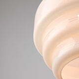 Mid-century Cascade Brass and Opaline Pendant Lamp