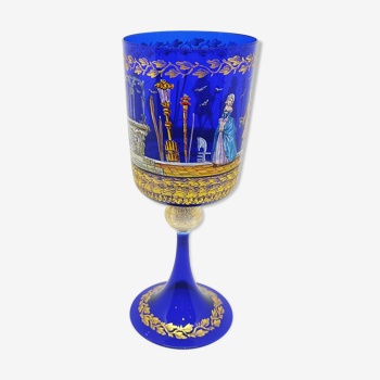 Blue venetian crystal glass