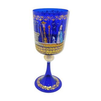 Blue venetian crystal glass