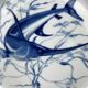 Service of 6 stylised fish dinner plates – Jammet Seignolles