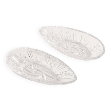 Set of two transparent crystal bowls from the mid-20th century, France, 1970s.