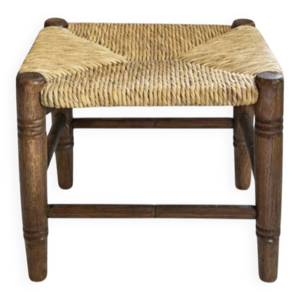 tabouret bas en paille