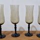 4 verres en cristal fumé torsadé