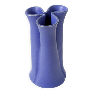 Blue ceramic soliflore vase, Aage Würtz Denmark, 1960s