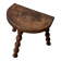 Tabouret tripode en bois tourné